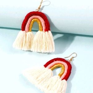 Macrame rainbow earrings